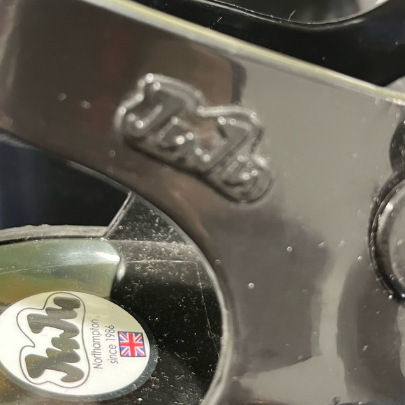 Juju Black Jelly Babe Sandals Sz 8 UK 6 Heels Woven Plastic Buckle Womens Shoes - Picture 2 of 8